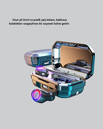 Şarj Kutulu Kablosuz Kulaklık Ergonomik Spor Seyahat Uyumlu Uzun Kullanım