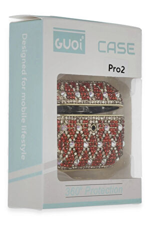 Airpods Pro 2 (2.nesil) Klor Taşlı Kılıf - Desen 1-(5796)