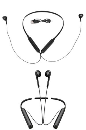 Boyun Bantlı Kablolu Yüksek Ses Kaliteli Bluetooth Kulaklık Uzun Pil Ömrü