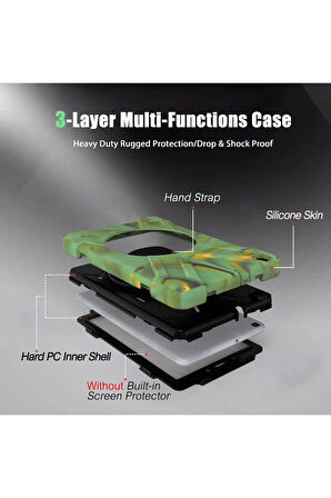 Samsung Galaxy T290 Tab A 8 Kılıf Amazing Tablet Kapak - Kamuflaj-(5796)