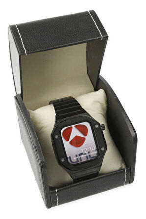 Apple Watch 44mm KR409 Metal Kordon - Siyah-(5796)