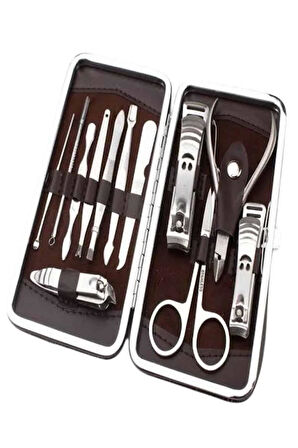 Tırnak Bakım Seti Tırnak Düzeltme Batık 12 Parça Çanta Tipi Manikür Pedikür