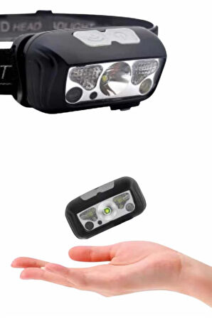 Sensörlü Şarjlı Type-c Şarj Işıklı Kafa Lambası Kamp Lambası