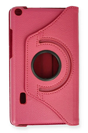 Huawei MediaPad T3 7 Kılıf 360 Tablet Deri Kılıf - Pembe-(5796)