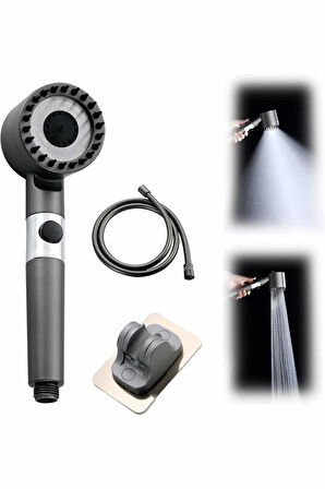 Duş Başlığı Yüksek Basınçlı Masaj Taraklı 3 Kademeli