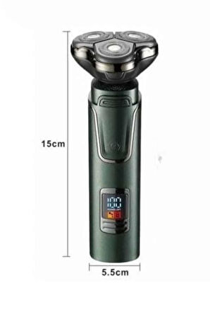 Dijital Göstergeli 3 Başlıklı Tıraş Makinesi Islak Kuru Lazer Öncesi Günlük