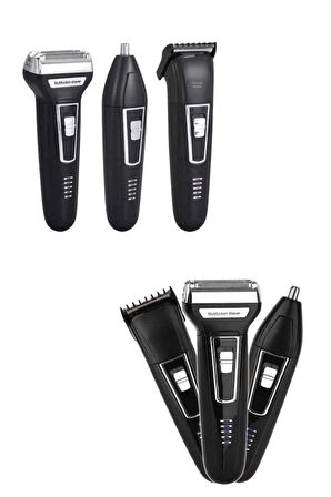 Tıraş Makinesi 3 Başlıklı T Başlıklı Hassas Ciltlere Özel Saç Sakal Vücut