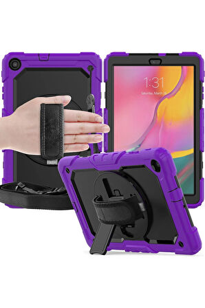 Samsung Galaxy T510 Tab A 10.1 Kılıf Pars Tablet Kapak - Mor-(5796)