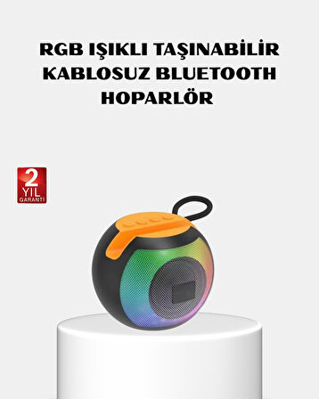 RGB Işıklı Bluetooth Hoparlör – 360° Stereo Ses ve 8 Saat Çalma Süresi