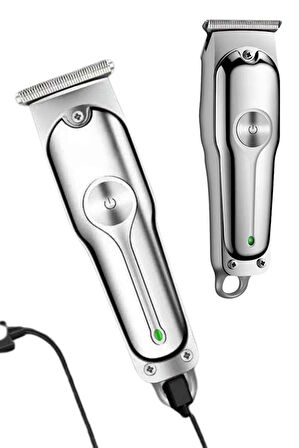 Paslanmaz Çelik Bıçaklı Kablosuz Şarjlı Dijital Göstergeli Tıraş Makinesi