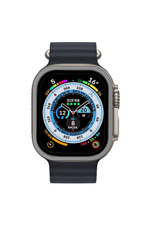 Apple Watch Ultra 49mm Alüminyum Kasa Cam Ekran Koruyucu - Gri-(5796)