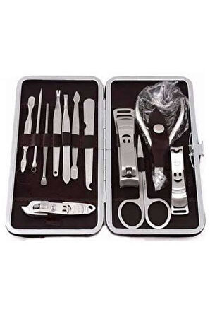 12 Parça Manikür Pedikür Seti Tırnak Bakımı Nasır Temizleme El Ayak Bakımı