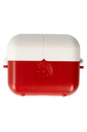 Airpods 3 (3.nesil) Basmalı Kılıf - Kırmızı-Beyaz-(5796)