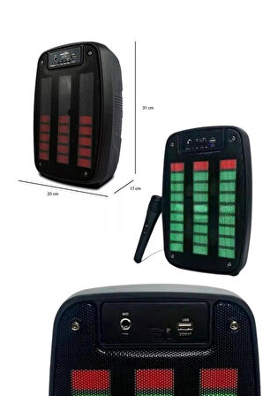 Bluetooth Hoparlör Taşınabilir Şarjlı Işıklı Büyük Boy Yüksek Ses Kalitel