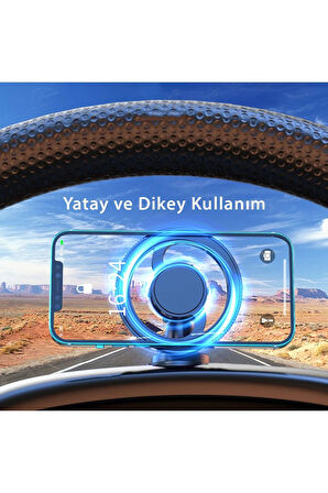 Q38 Ayarlanabilir Yapışkanlı Manyetik Magsafe Araç Tutucu - Siyah-(5796)