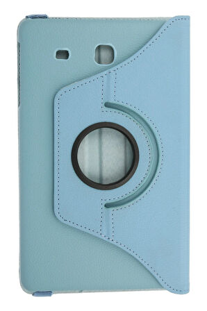 Samsung Galaxy T560 Tab E 9.7 Kılıf 360 Tablet Deri Kılıf - Turkuaz-(5796)
