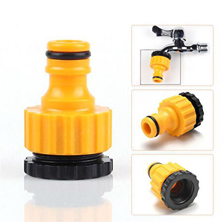 HSNET 1/2 Vidalı Dişli Musluk Sonu Hortum Bağlantı Konnektörü