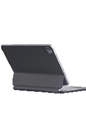 iPad Pro 11 (2024) Kılıf X7P Magic Manyetik Klavyeli Tablet Kılıfı - Siyah-(579