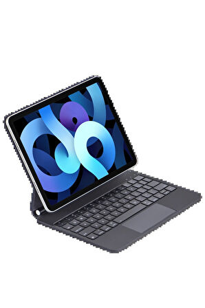 iPad Pro 11 (2024) Kılıf X7P Magic Manyetik Klavyeli Tablet Kılıfı - Siyah-(579