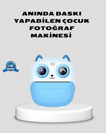 Çocuklar İçin Dijital Kamera Termal Yazıcı 48MP Çift Kamera 1300mAh Batarya