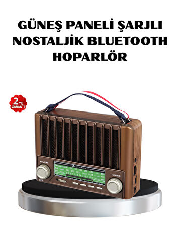 Solar Hoparlör Bluetooth FM AM SW Radyo Çok Fonksiyonlu Şarjlı