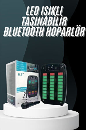 Bluetooth Hoparlör Taşınabilir Şarjlı Işıklı Büyük Boy Yüksek Ses Kalitel