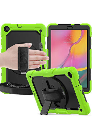 Samsung Galaxy T510 Tab A 10.1 Kılıf Pars Tablet Kapak - Yeşil-(5796)