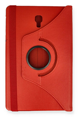 Samsung Galaxy T590 Tab A 10.5 Kılıf 360 Tablet Deri Kılıf - Kırmızı-(5796)