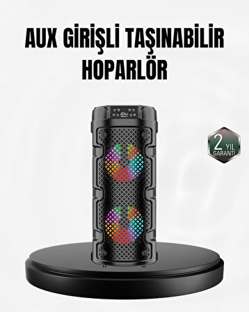 Kablosuz Stereo Hoparlör USB + SD Kart + AUX Destekli Bluetooth 5.0