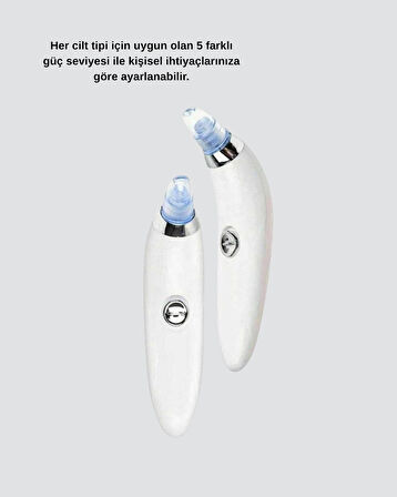 Vakumlu Siyah Nokta Temizleme Cihazı – 5 Kademe Güç ve 4 Başlıklı Derin Cilt