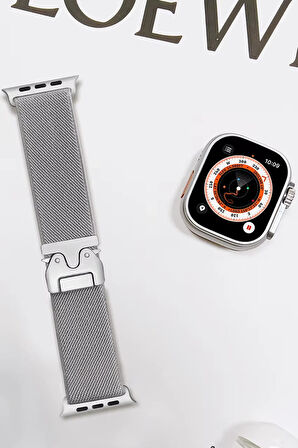 Apple Watch 42mm Forest Kumaş Kordon - Titan Gri-(5796)