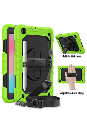 Samsung Galaxy T290 Tab A 8 Kılıf Pars Tablet Kapak - Yeşil-(5796)