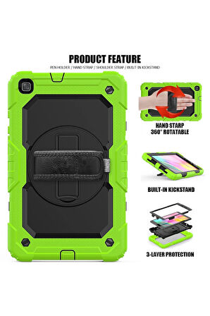 Samsung Galaxy T290 Tab A 8 Kılıf Pars Tablet Kapak - Yeşil-(5796)