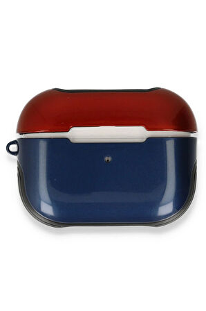 Airpods 3 (3.nesil) 3in1 Kılıf - Lacivert-Kırmızı-(5796)