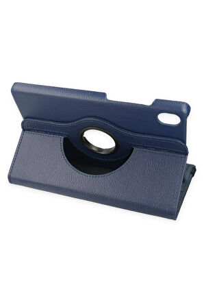 Lenovo Tab M8 Kılıf 360 Tablet Deri Kılıf - Lacivert-(5796)