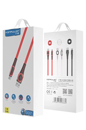DC01 Süper Hızlı Micro USB Kablo 1M 2.4A - Beyaz-(5796)
