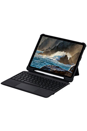 T5207D iPad Pro 11 (2022) Kılıf İnter Ledli Klavyeli Tablet Kılıfı - Siyah-(57
