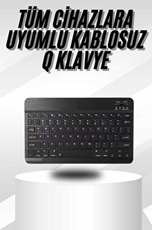 Kablosuz Bluetooth Bağlantılı Taşınabilir Q Klavye Tüm Cihazlara Uyumlu