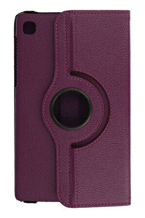 Samsung Galaxy T220 Tab A7 Lite 8.7 Kılıf 360 Tablet Deri Kılıf - Mürdüm-(5796