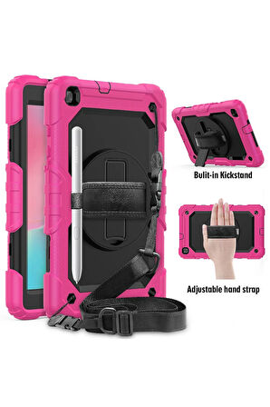 Samsung Galaxy T290 Tab A 8 Kılıf Pars Tablet Kapak - Pembe-(5796)