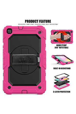 Samsung Galaxy T290 Tab A 8 Kılıf Pars Tablet Kapak - Pembe-(5796)