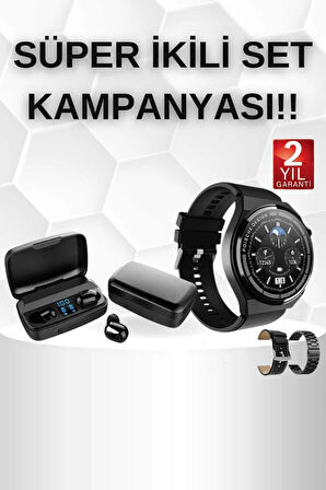 Kablosuz Bluetooth Kulaklık ve Kordon Hediyeli Akıllı Saat Nabız Ölçer Uzun Pi