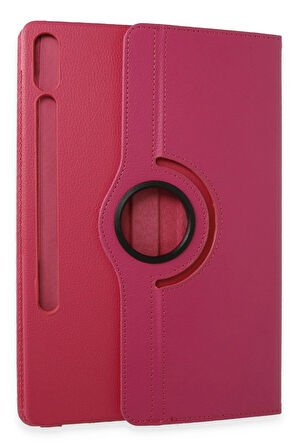 Samsung Galaxy X610 Tab S9 FE Plus 12.4 Kılıf 360 Tablet Deri Kılıf - Pembe-(579