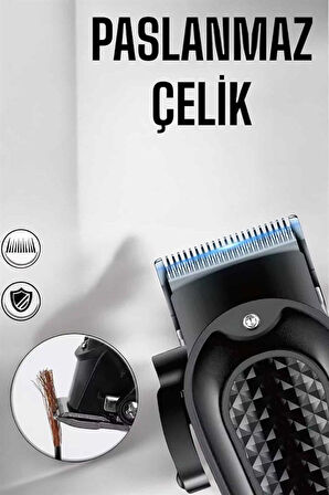 Suya Dayanıklı Tıraş Makinesi Keskin Bıçaklı Dijital Göstergeli Şarjlı