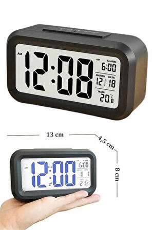 Dijital Masa Saati Termometre Takvim Led Ekran Pilli Ev Ofis Masası