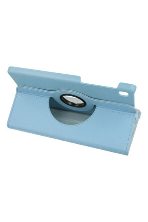 Samsung Galaxy T220 Tab A7 Lite 8.7 Kılıf 360 Tablet Deri Kılıf - Turkuaz-(5796)