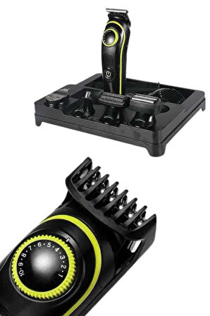 Unısex Çok Fonksiyonlu Bakım Seti Led Göstergeli Tıraş Makinesi Saç Sakal Vü