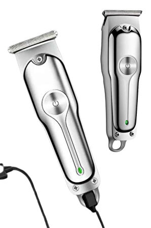 Paslanmaz Çelik Bıçaklı Kablosuz Şarjlı Dijital Göstergeli Tıraş Makinesi