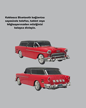 Retro Araba Şekilli Kablosuz Bluetooth Hoparlör
