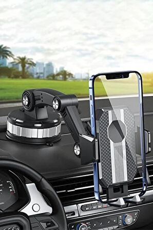 Vlike V13 Vantuzlu 360 Derece Ayarlanabilir Araç Tutucu - Siyah-(5796)